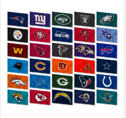 Wholesale High Quality Hot Selling 3*5ft all NFL 32 team Flag USA NFL flags