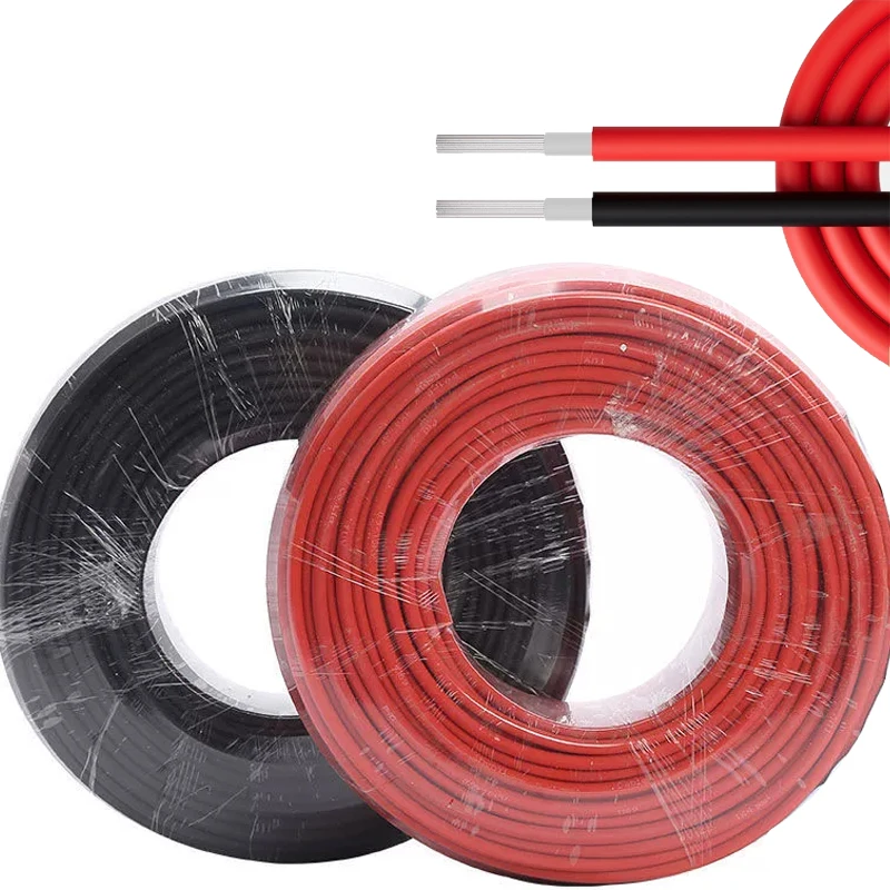 PV1-F Solar Cable 4mm2 6mm2 Solar Panel Cable Photovoltaic Wire Red & Black Tinned Copper
