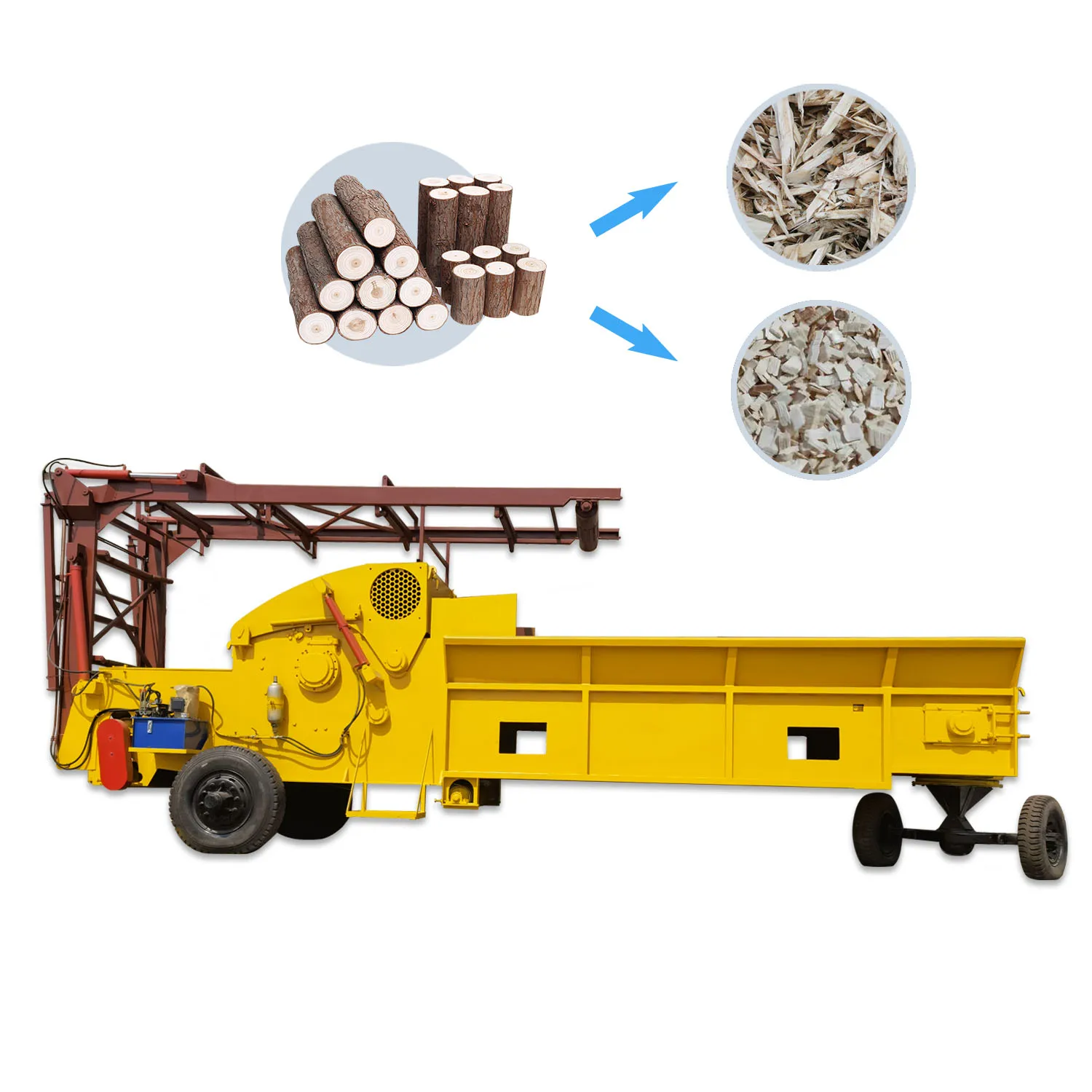 Diesel Mobile Wood Chipper Fixed Electric Wood Crusher the Model SHD1250-500