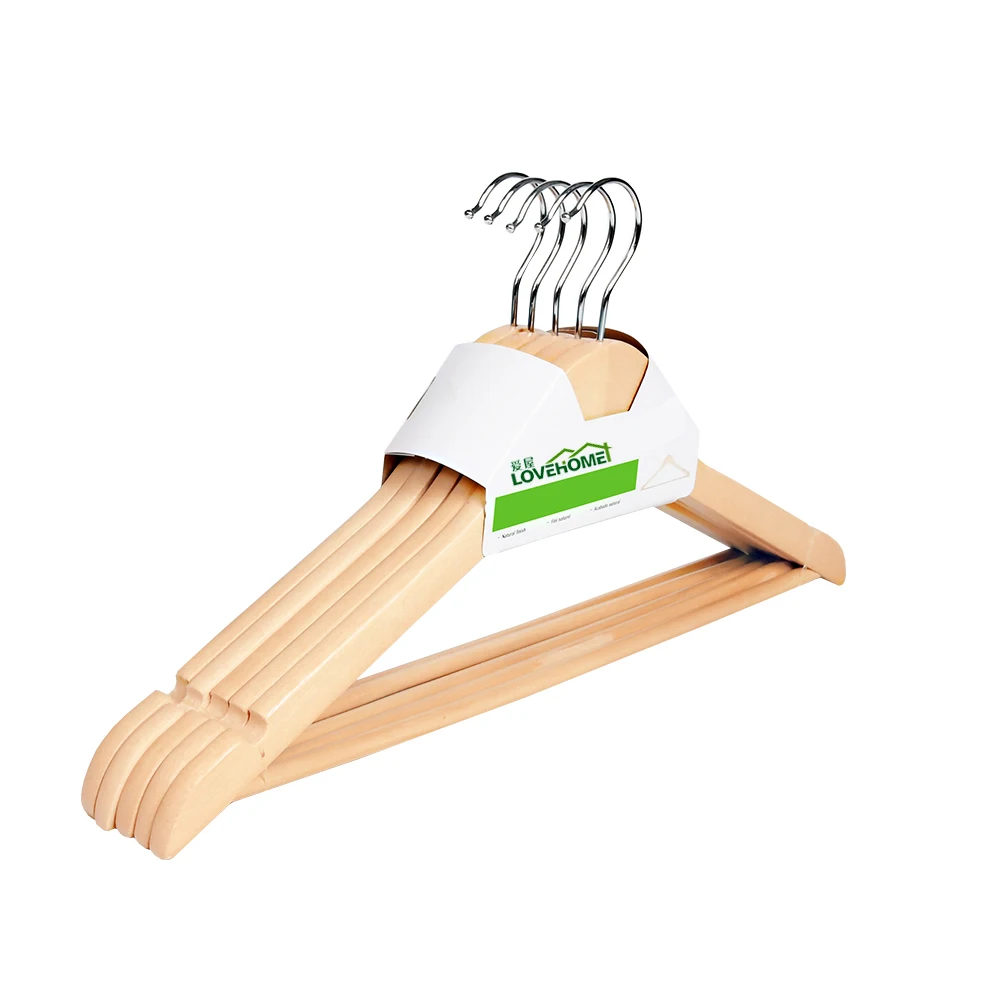 Wholesale Clothing Pants Clip Wooden Suit Clothes Hangers With Clip