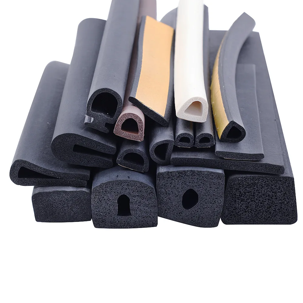 Factory Customize EPDM D Shape Sealing Strip For Door And Window With Adhesive Tape