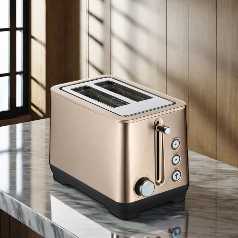 KRON Double Slices 2-SLT Multifunction Home Bread Toaster with Reheat Function Bun Toaster
