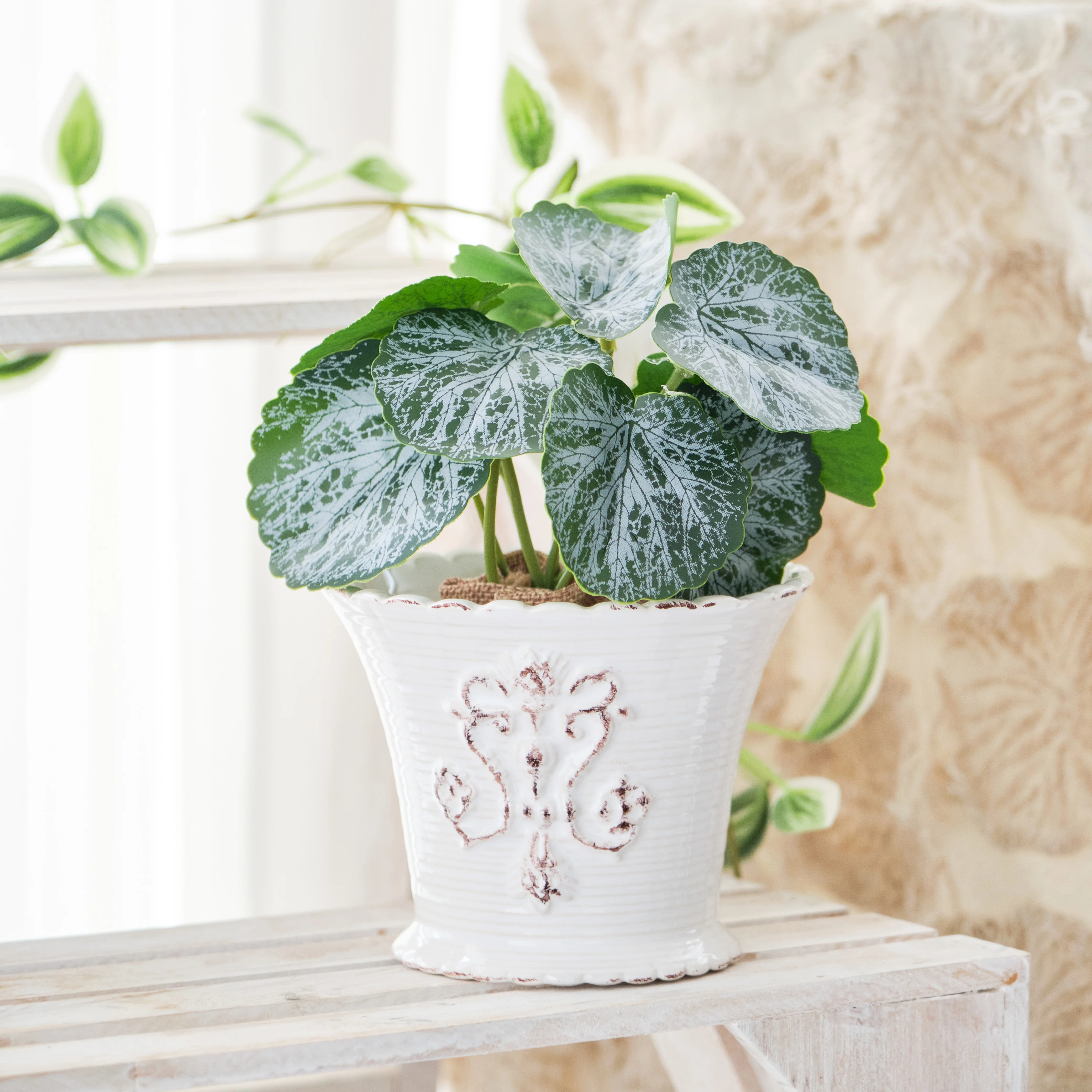 Wholesale Matte Embossment Home Decoration Antique Ceramic Plant Pots For Indoor Outdoor Courtyard Garden Planting Flowerpot