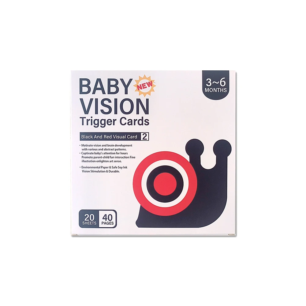 Custom parent-children interaction baby black and red visual card games flash cards/cognitive cards