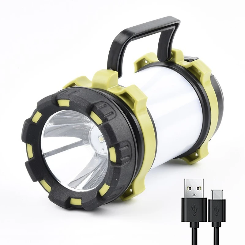 Factory New High Lumens Outdoor Portable Camping Lights ABS Plastic USB Rechargeable LED Torches Work Light Tactical Flashlights