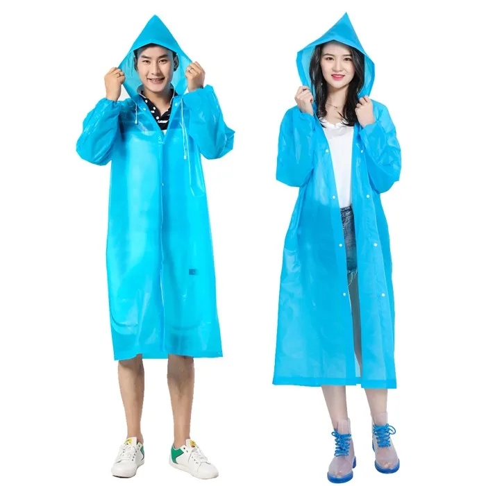 EVA Waterproof Reusable Raincoat with Hood Wholesale Factory Price Raincoat with buttons