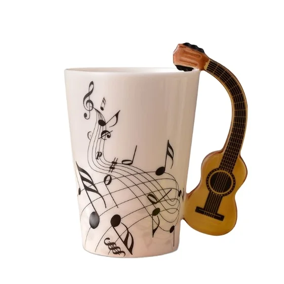 Magic cartoon 3D ceramic music cup milk cup violin music coffee cup creative Mug
