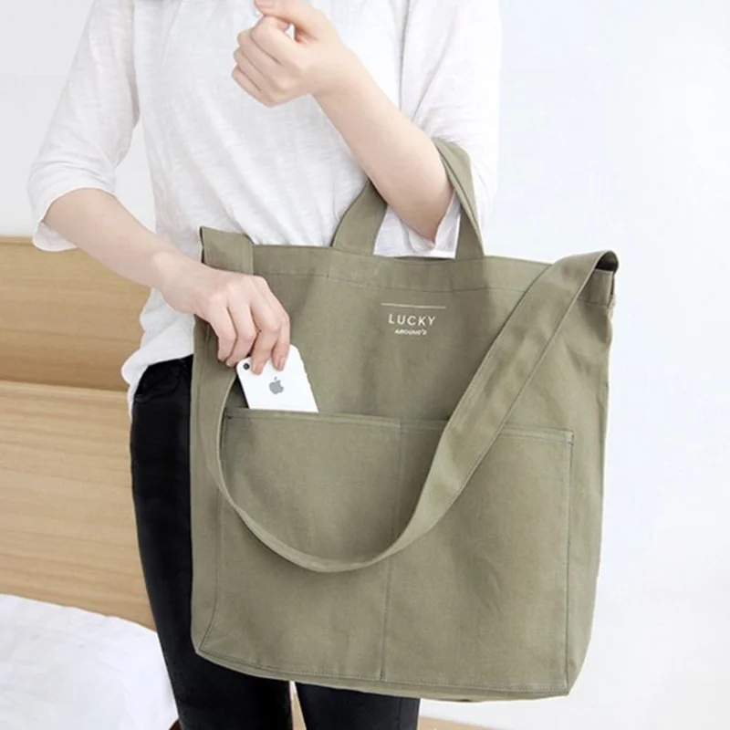 huahao Canvas bag female cross-body canvas bag custom logo cotton tote bag