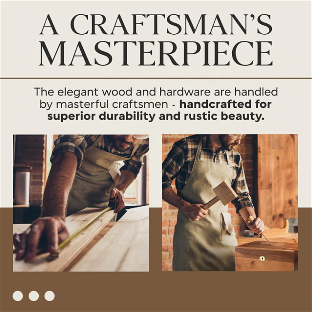 Деревянный ящик для хранения с откидной крышкой и замком Большой премиум акации Keepsake грудь деревянный ящик