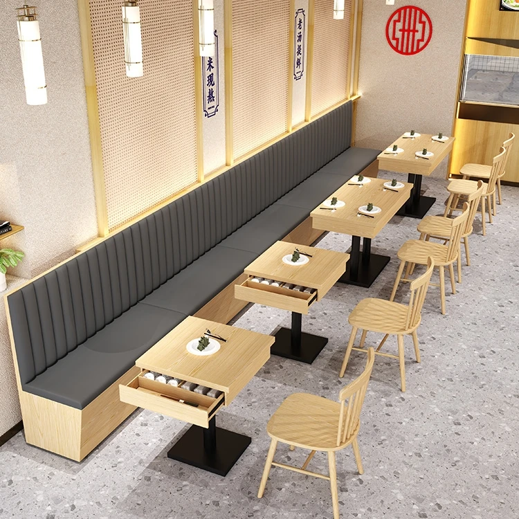 UPTOP Custom Made dark grey Furniture Fast Food Restaurant Furniture Sofa Booth Seating