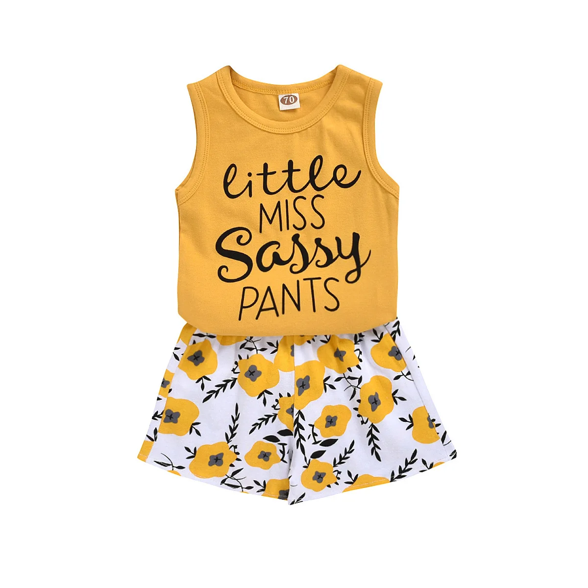 0-24 Months Little Miss Sassy Pants Baby Girl 2 Pieces Clothing Set Fashion Cute Children Outfit Tank Top Summer Pants Toddler
