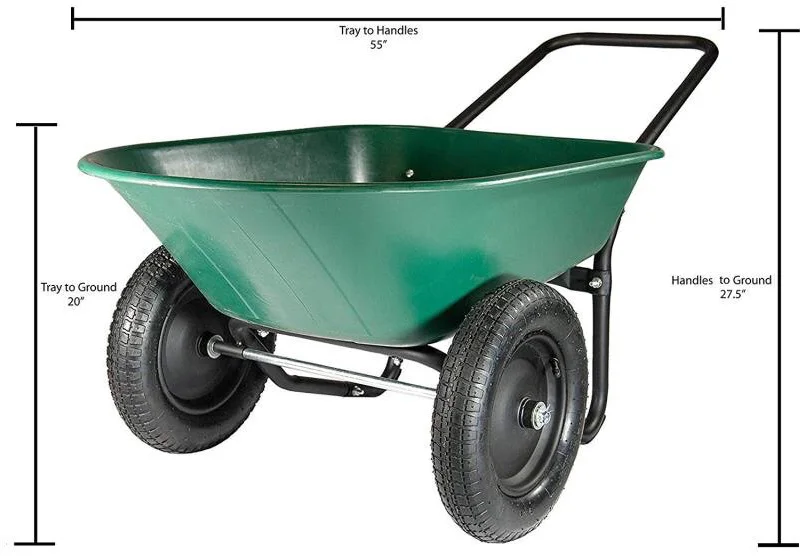 WHEEL BARROW WITH two pneumatic wheel with plastic tray