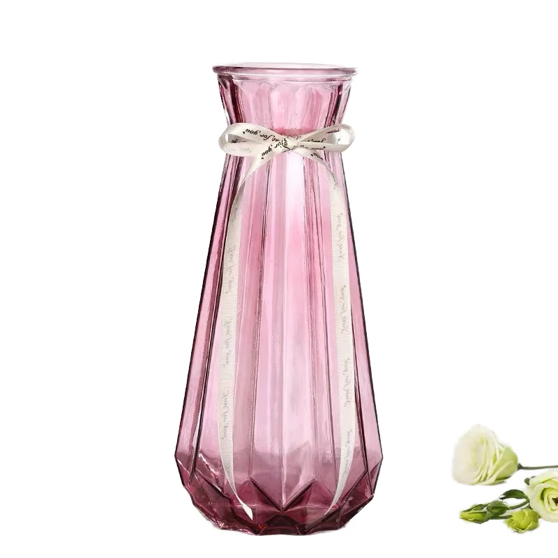 New Pumpkin Origami Glass Vase Home Interior Decoration Art Flower Arrangement Hydroponic Dry Vase Part Glass Crystal Vases