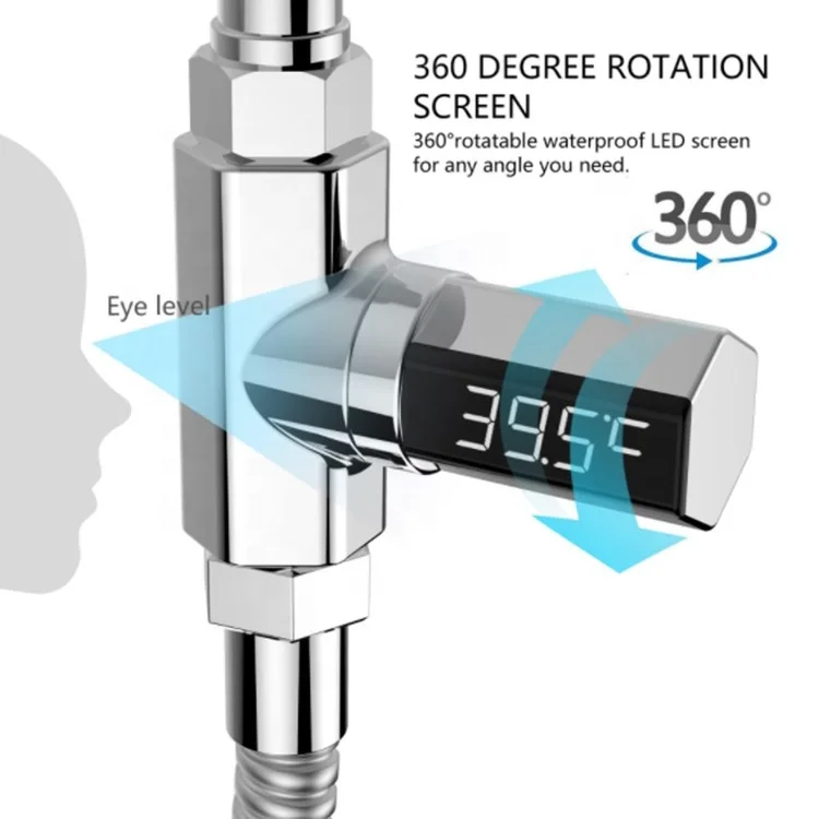 
KH-TH049 LED Digital Display Battery Free Home Bath Baby Shower Water Temperture Monitor Hot Water Thermometer 