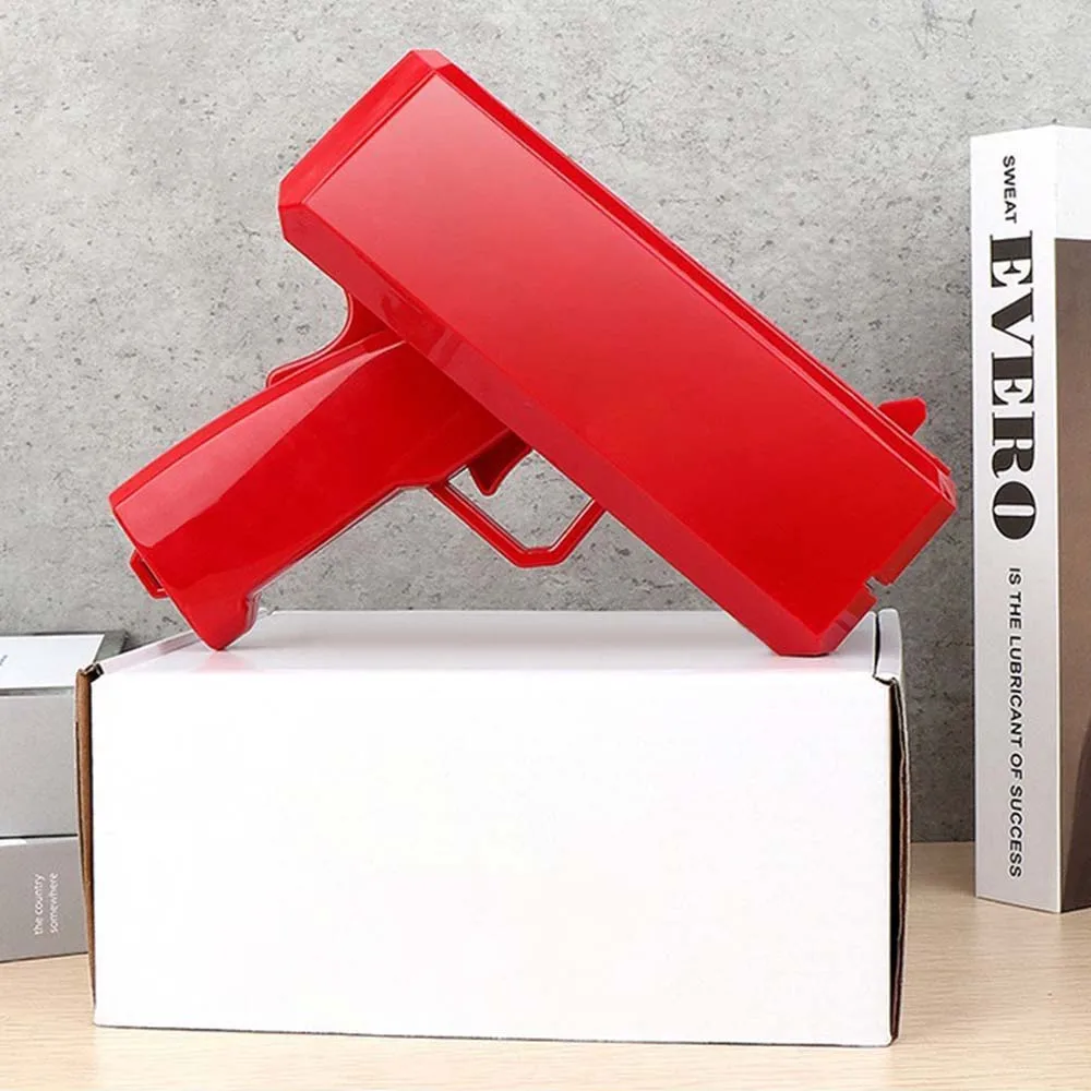 Gold Money Gun Make Cash Money Rain Dollar Bill Plastic Gun Box Shot Spread the Real Gold Money Gun Toy for Party