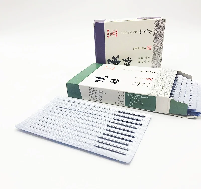 Hwato 100pcs/Box nonreusable Sterile Flat Handle Acupuncture Needle Medical Beauty Massager for Body for Massage