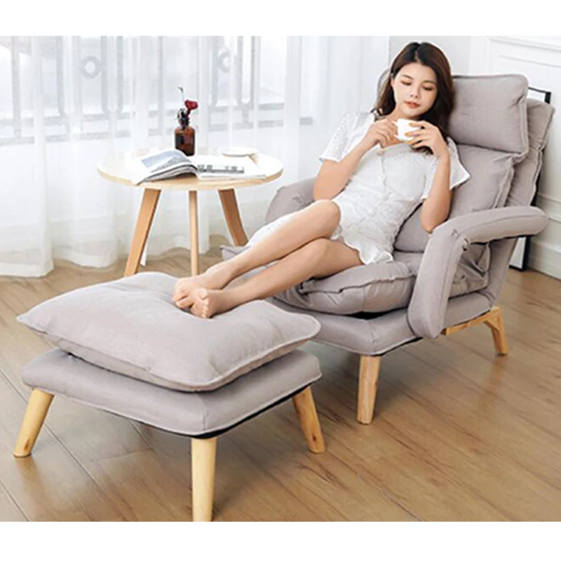 Тканевый стул Wingback домашняя мебель одинарный диван для гостиной с подставкой ног оптовая