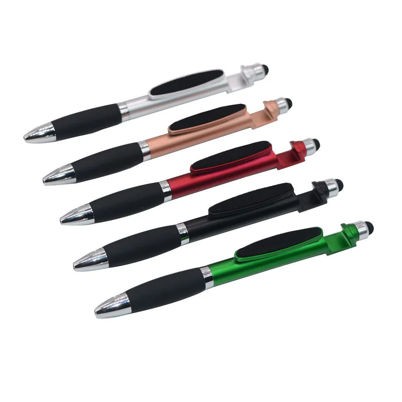 plastic 3 in 1 touch screen stylus pens with mobile holder