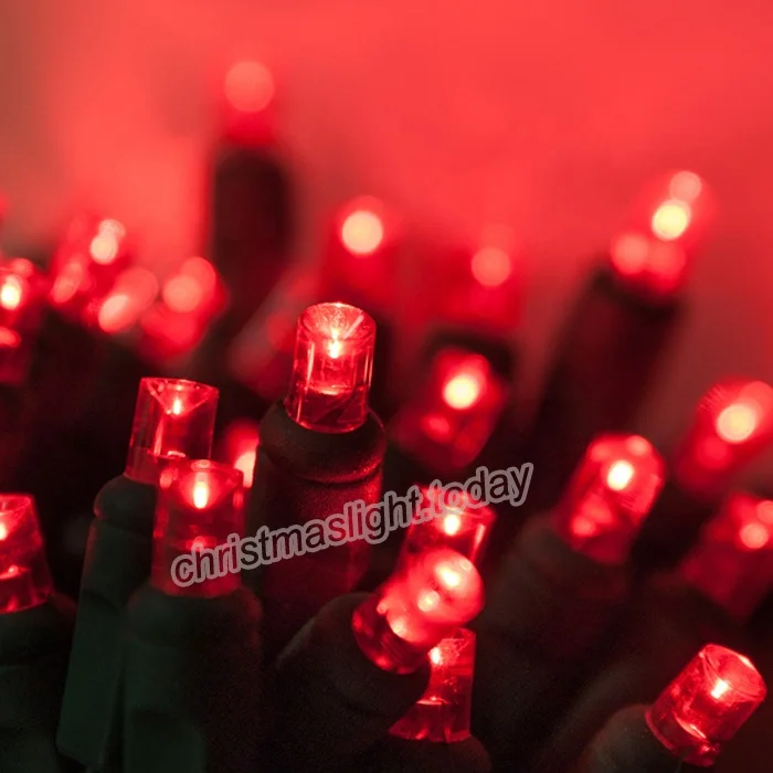 RED 100 LED 33.3 foot  5 MM  Conical Wide Angle Mini strobe light strings Waterproof Decorative  outdoor  String Light