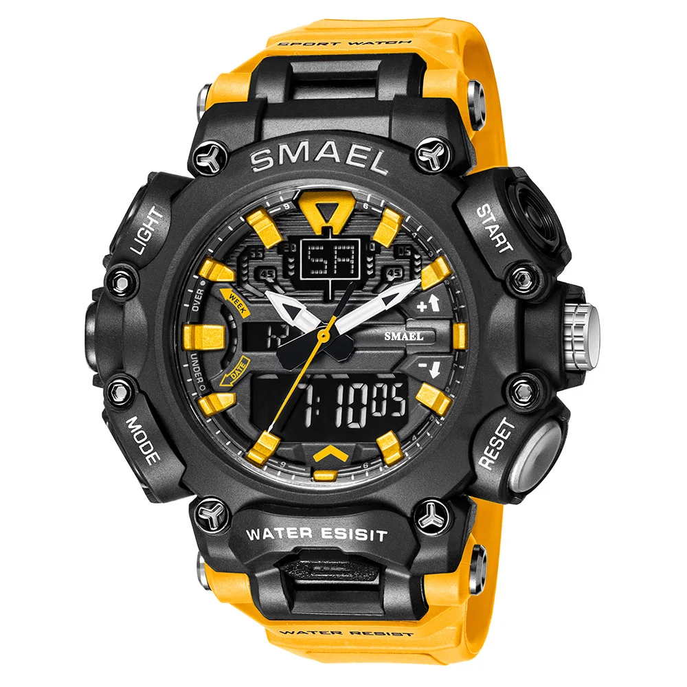Оптовая продажа 8053 цифровые часы SMAEL для мальчиков из Шэньчжэня низкая цена силиконовый ремешок водостойкий дисплей даты набор вращающихся часов хранения