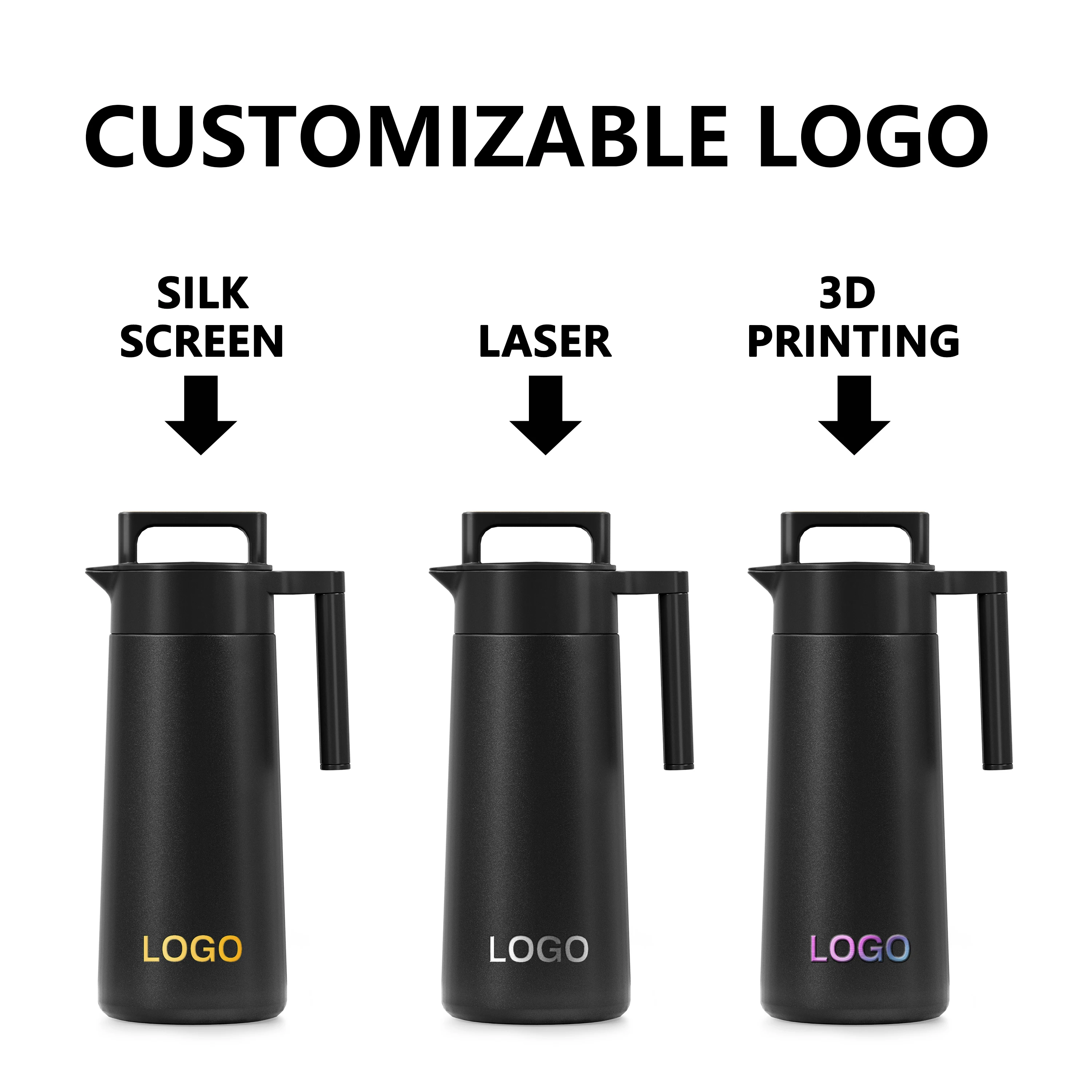 Rotate Lid Custom Double Wall Stainless Steel Vacuum Coffee Carafe Custom Logo Insulated Tea And Coffee Pot Thermos Jug