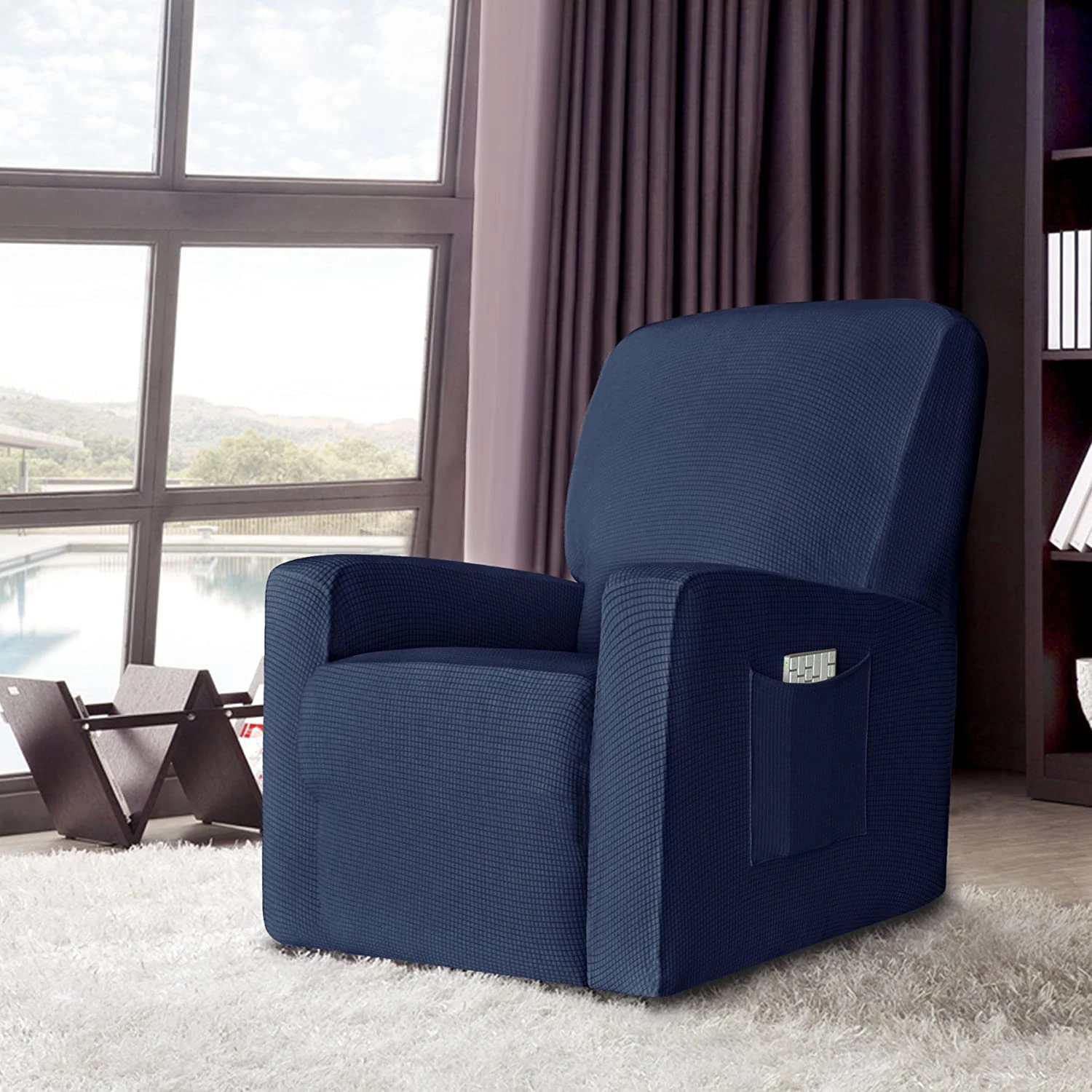 Jacquard Plush Recliner Couch Covers Chair Cover 1-Seat Stretch Reclining Sofa Slipcover Recliner Sofa Covers