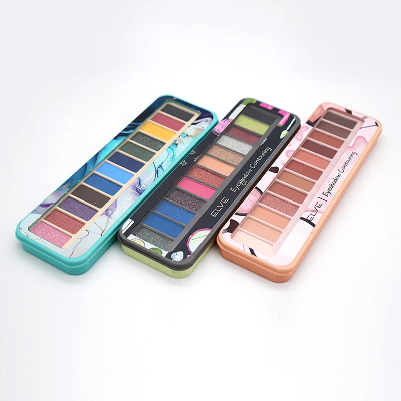 OEM 12 видов цветов Настраиваемые Различные внутренние материалы и ракушки без логотипа палитра теней для век частная этикетка