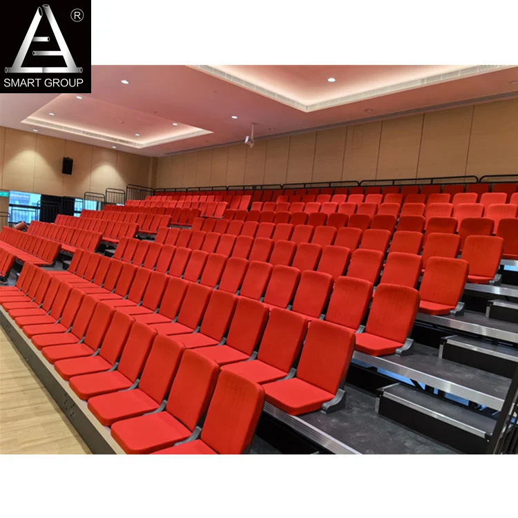 18M 9 Rows Indoor Telescopic Seating System Retractable Bleacher for Audience