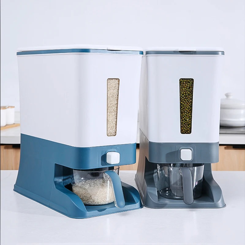 12Kg Multifunction Plastic Rice Storage Box Tank Rice Dispenser Storage Container