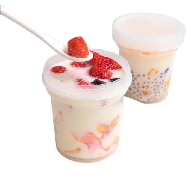 Plastic jar Food grade high temperature resistant food PP jar 160ml 200ml 600ml custard ice cream cake toot jar