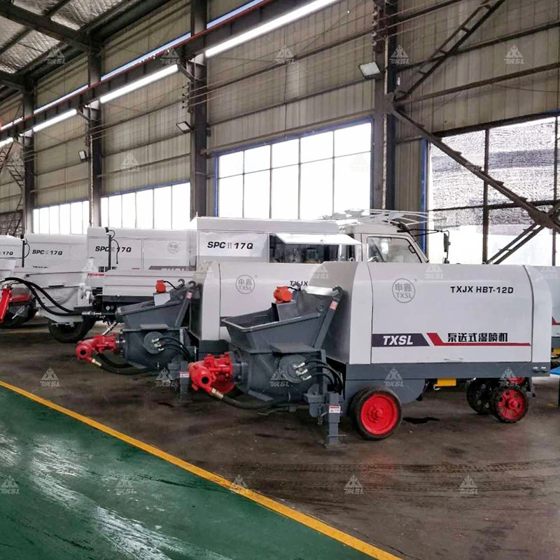 Motor Mobile Ready Concrete Mixer with Pump Portable Trailer Mounted Concrete Mixing Pump Diesel Long Power Tank