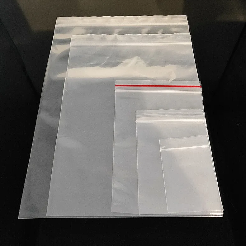 Wholesale Multi Stock Sizes Transparent Poly Reclosable Zip Bags,Custom Logo Clear Resealable Lock Seal Zipper Bags