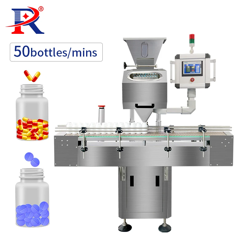 Semi Auto Small Size Medicine Automated Conveying Track Soft Gel Counter Gelatin Capsule And Tablet Bottling Counting Machine