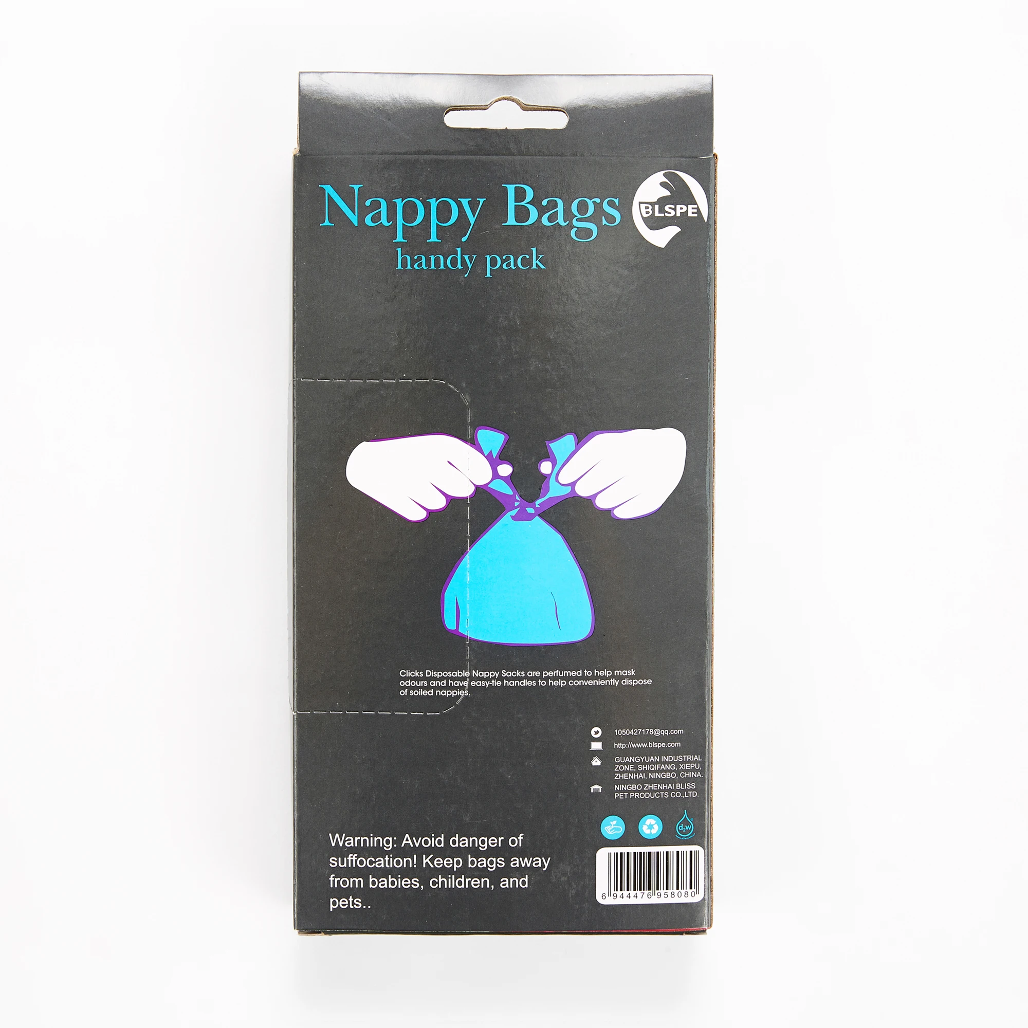 High Quality 100 Bags Disposable Nappy Bag T-Shirt Plastic