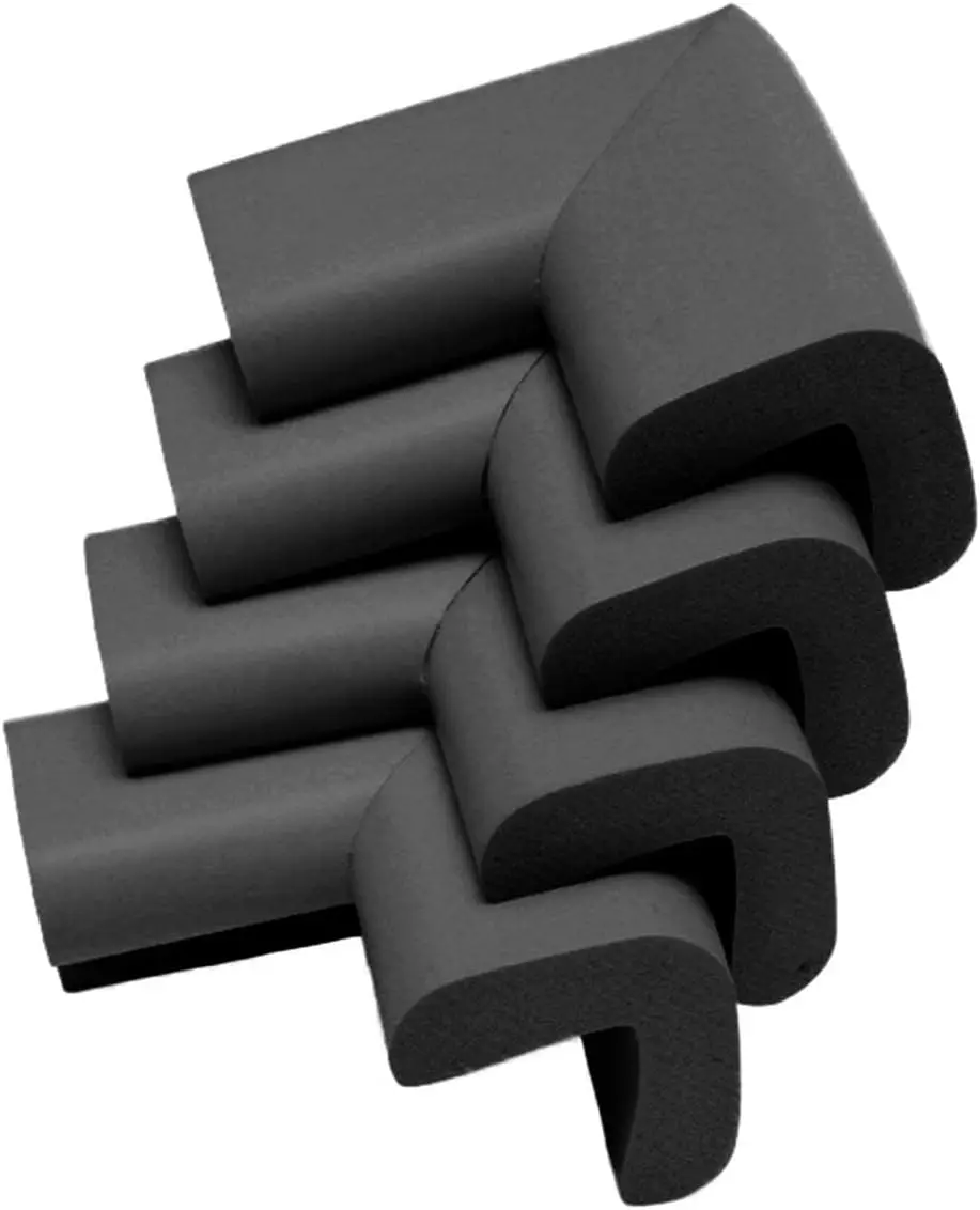 12-Pack Baby Proofing Edge and Corner Guards Soft Corner Protector Made of Rubber  Safety Pre-Taped Furniture Bumper