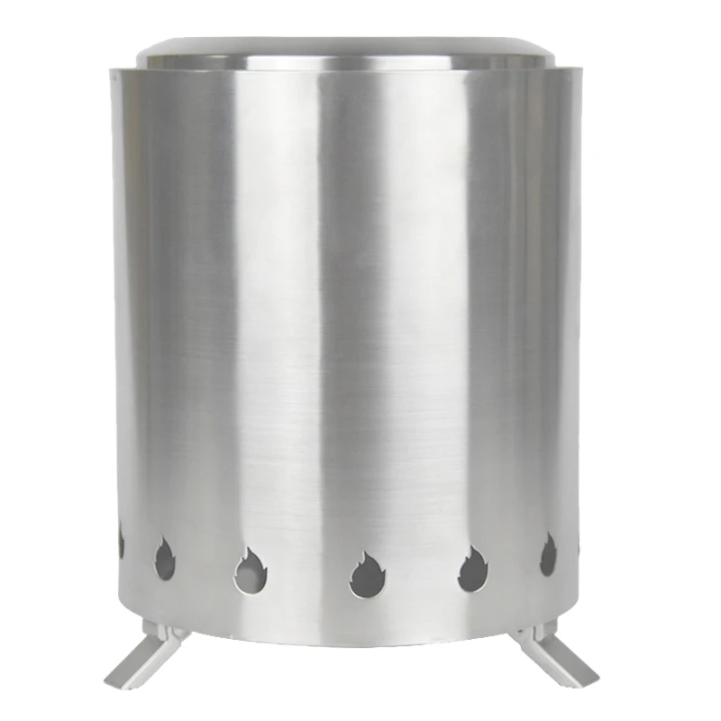 Mini Stainless Steel Portable Fire Pit Wood Burning Fireplaces Campfire Grill Outdoor Smokeless Bonfire Stove For Camping