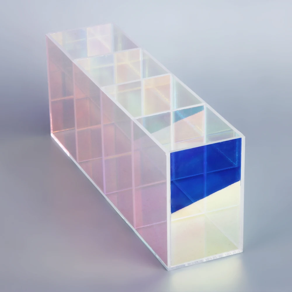 3 Slots Iridescent Acrylic Pen Holder Cosmetic Brushes Storage Holder Desk Organizer Pen Holder For Desk