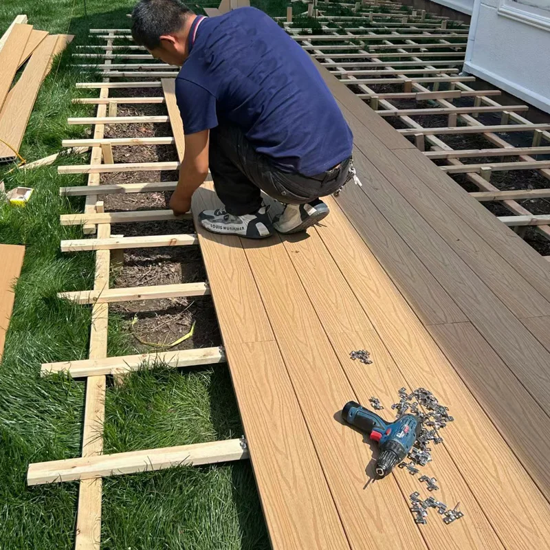 Outdoor Wood Deck Boards Flooring Wood Flooring Plastic Composite Decking Board Wpc Weather Proof Board