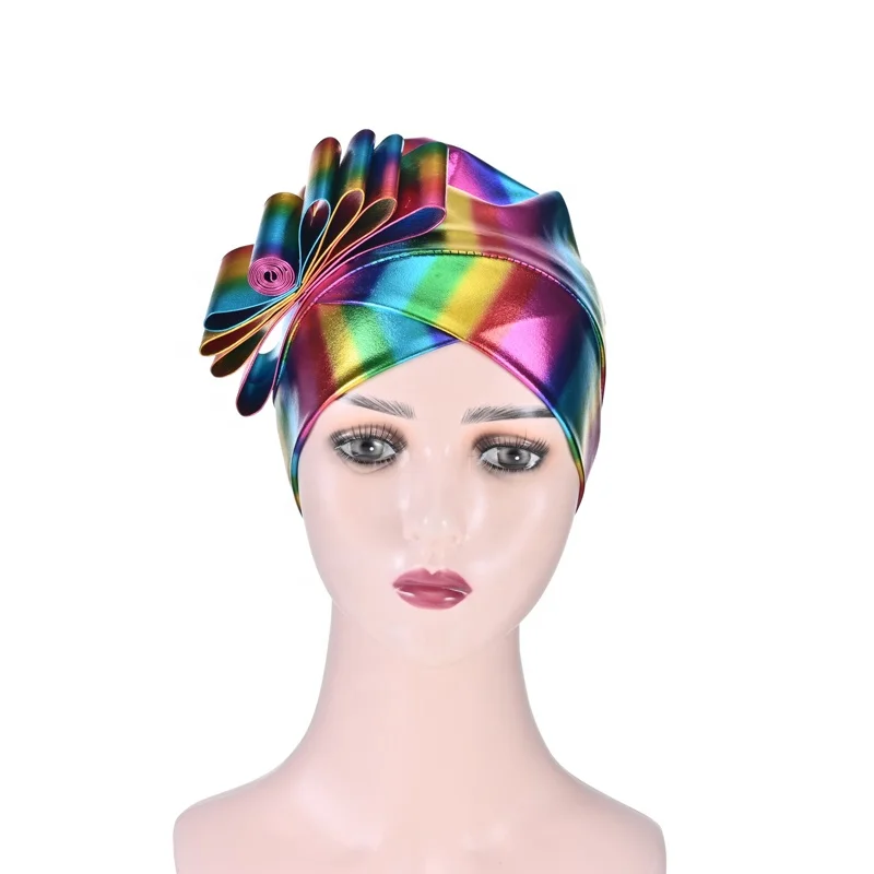 Wholesale High Quality Elastic Bright Color Headscarf Hat Turban Africain Turban Headbands For Girls