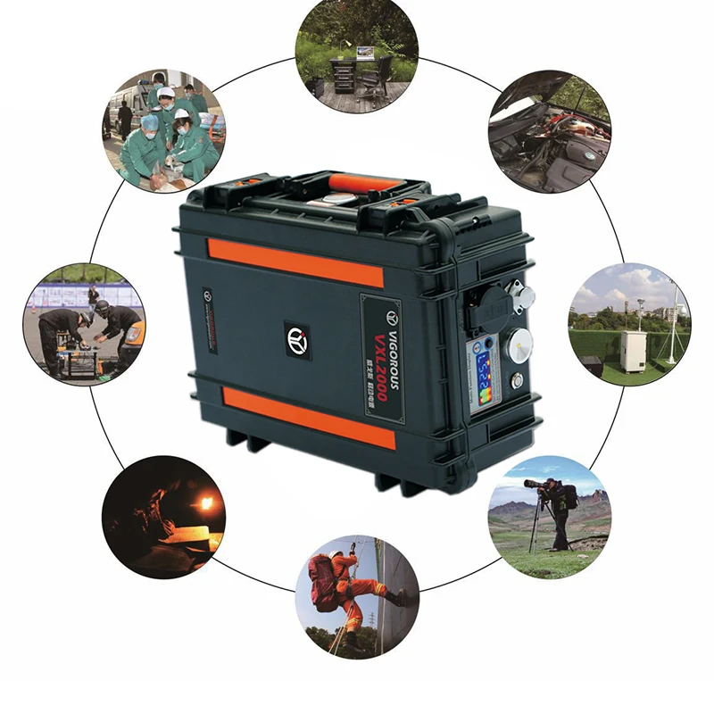 
2000W Portable Generator Lithium Battery Pack Solar Generator AC 110 230V,Emergency Power Supply Backup for CPAP Outdoor Camping 