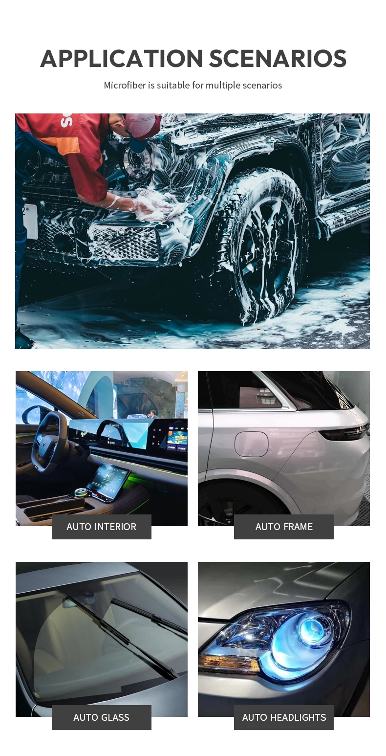 Custom Size Super Absorbent Square Micro Fiber Cleaning Cloth Microfiber Towel For Car Drying