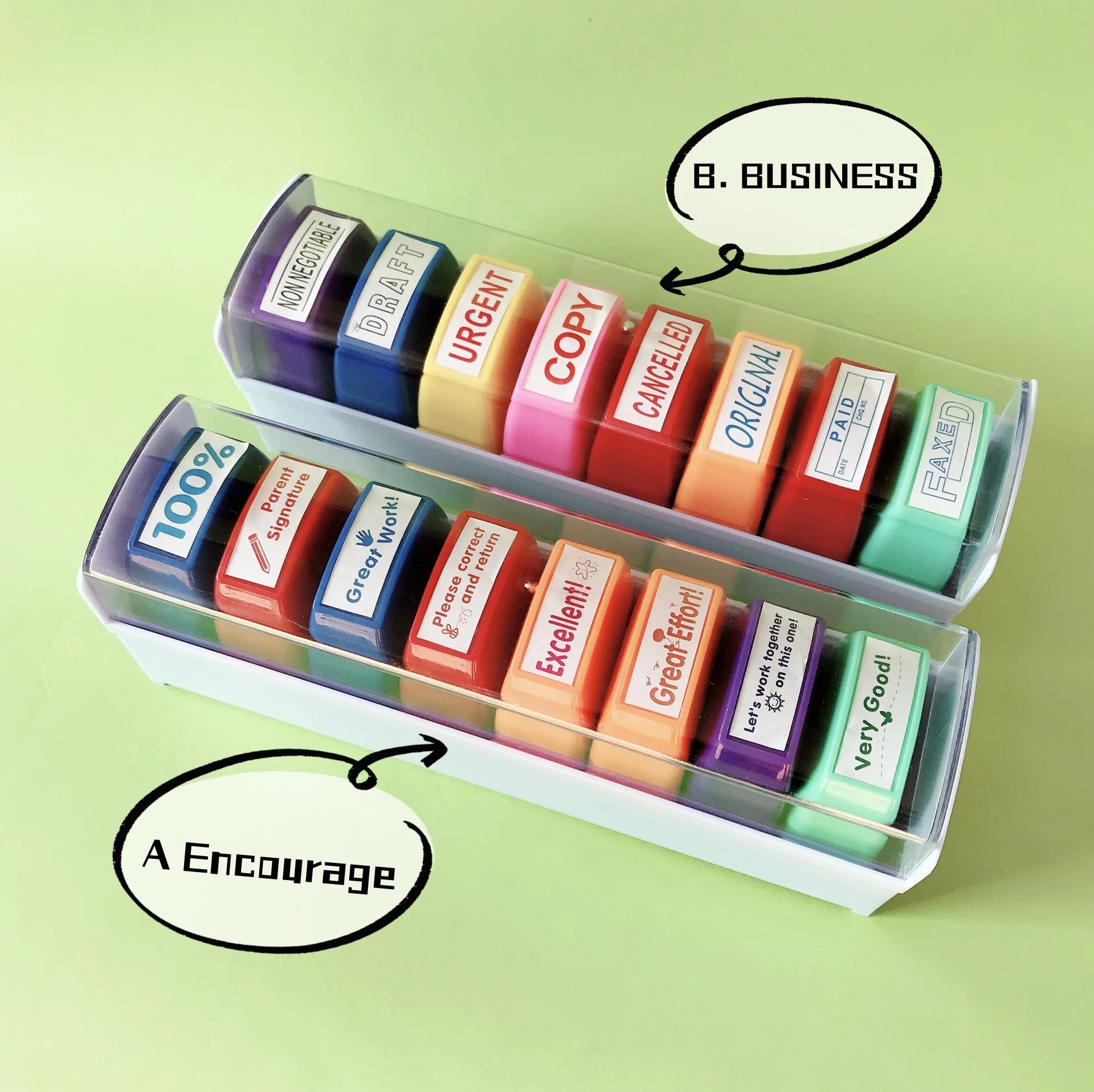 New Colorful 8 in 1 Children Teacher Custom Kids Flash Rubber Stamp Number Rolling Teacher Stamps