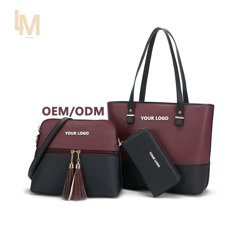 2023 Trending Pu Leather Lady Hand Bags Crossbody purse Women 3 Pieces Handbags Sets