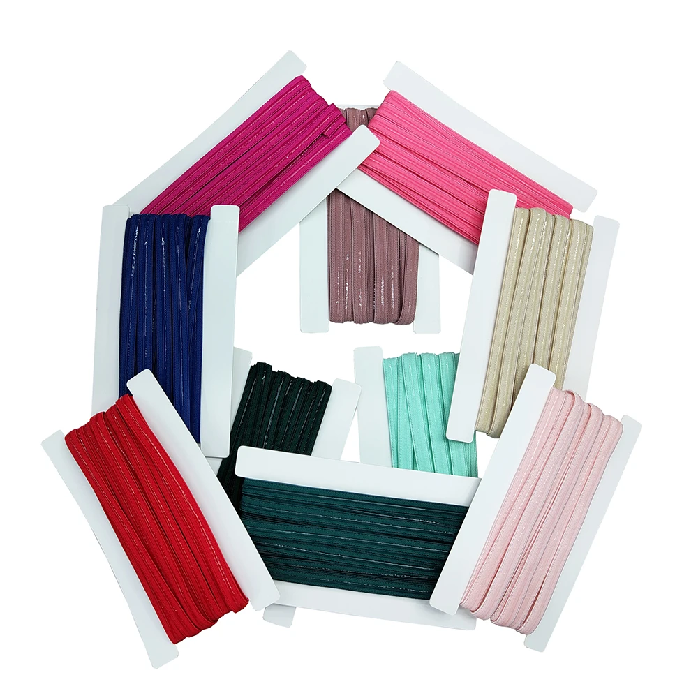 High Quality Non-Slip Elastic Band 10mm Multiple Color Silicone Elastic Rubber Bands Stretch Webbing for Garment Sewing