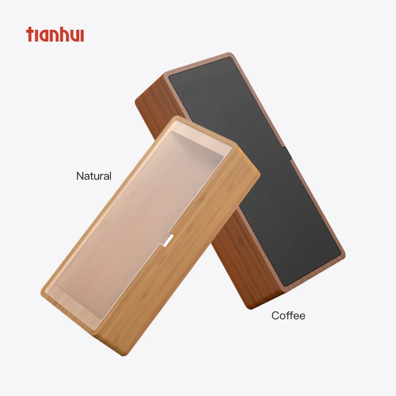 natural storage box acrylic lid stash box