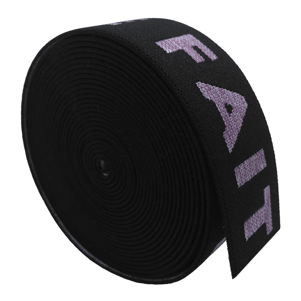 Factory wholesale price custom polyester bias jacquard webbing 1 inch rubber spandex elastic band