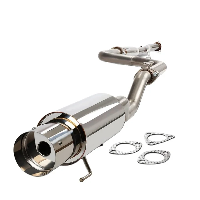 High  Performance Mirror Polished TIG Welding with Round Muffler Silencer Tip for 92-00 Honda Civic CatBack Exhaust System