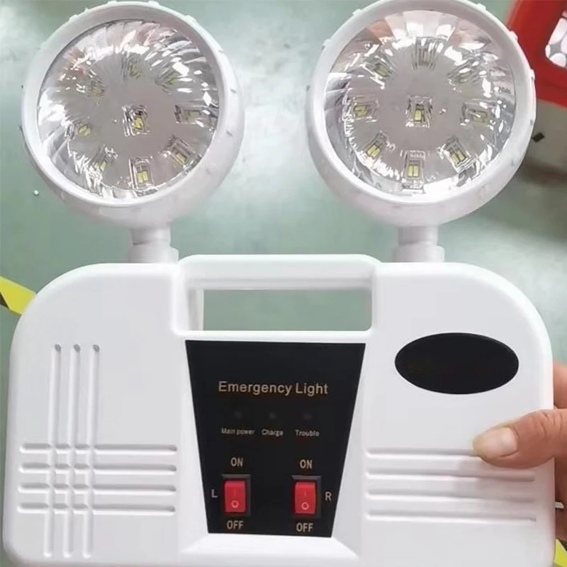 ABS Dual Head Emergency Lighting LED Charging Emergency Light IP30 Safety Exit Indicator Light 3 Hour Emergency 2 * 3W AC85-265V