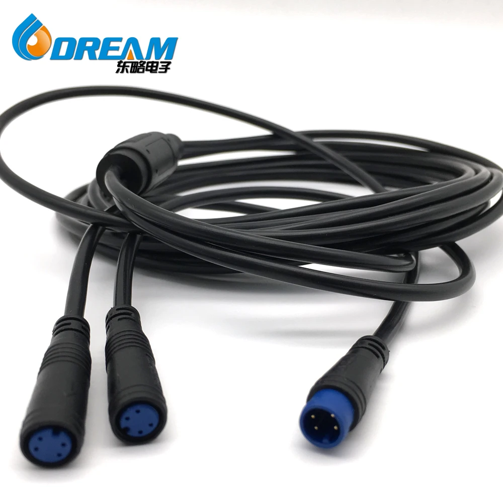 DREAM-START Customized IP65 IP67 M10 Male female small connector waterproof connector 4pin wiring receptacle led connector