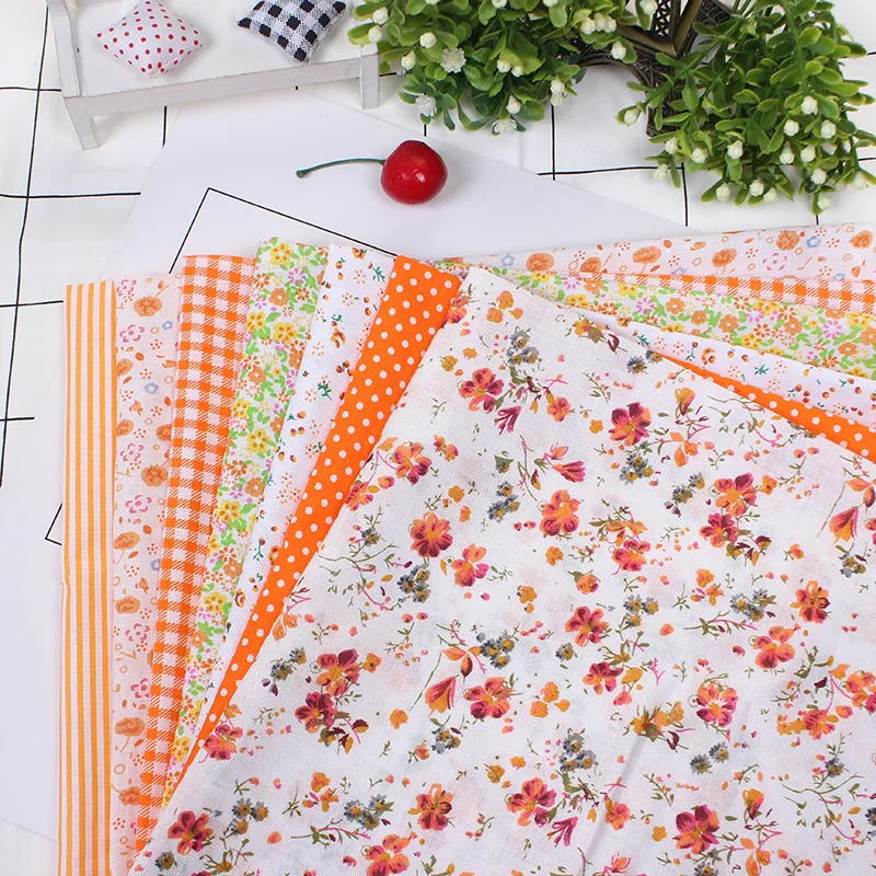 HAHOO Floral Printed Cotton Cloth Sewing Quilting Fabric for Patchwork Needlework DIY Handmade Material textile 10X10cm Square